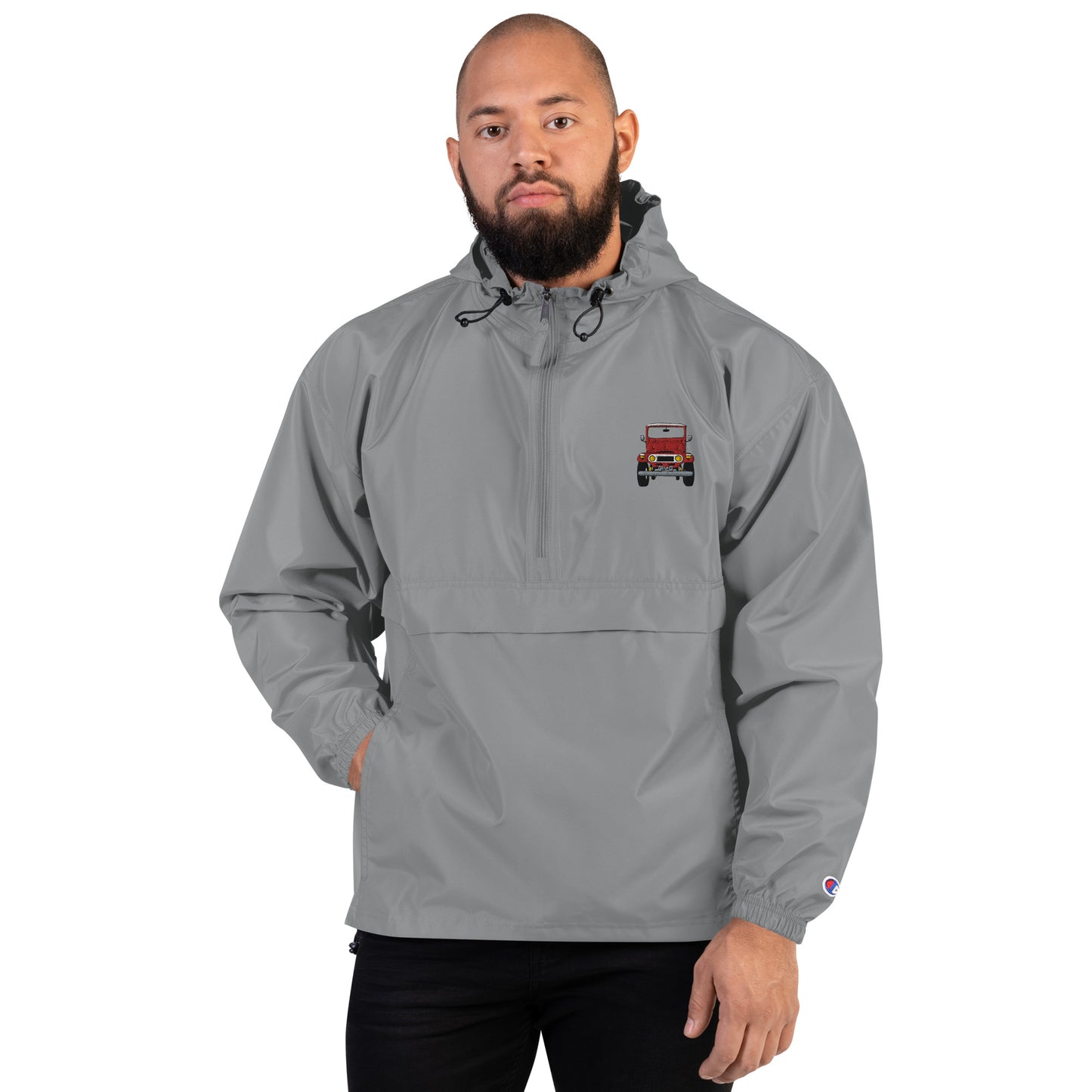 Embroidered Front white 40 Champion Packable Jacket