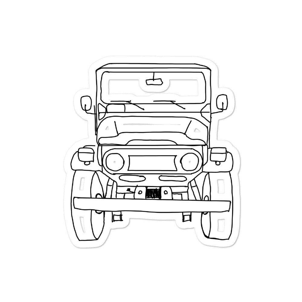 Front-Facing FJ40 Outline Sticker