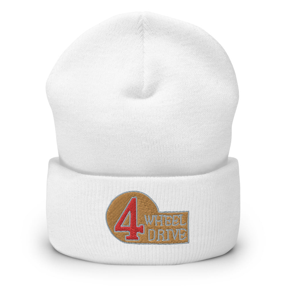 4 Wheel Drive Embroidered Cuffed Beanie 3D Puff