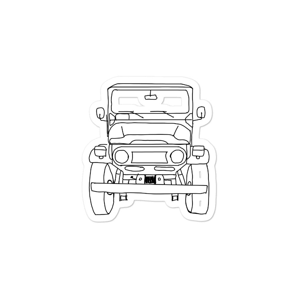 Front-Facing FJ40 Outline Sticker