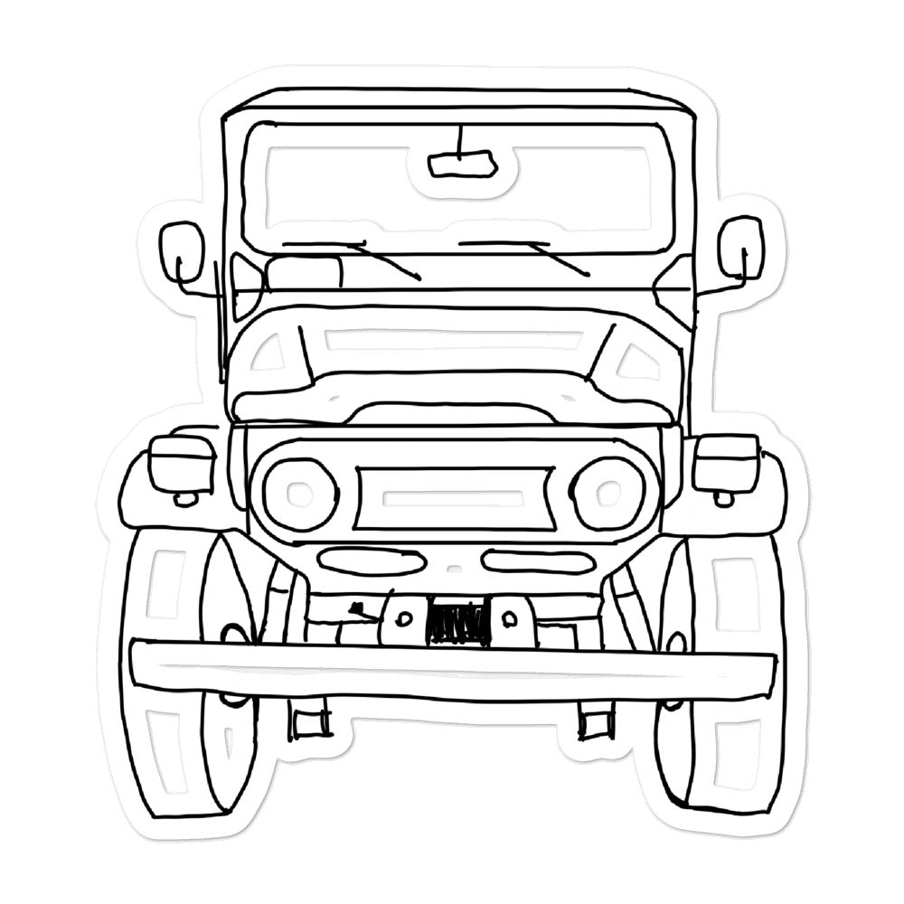 Front-Facing FJ40 Outline Sticker